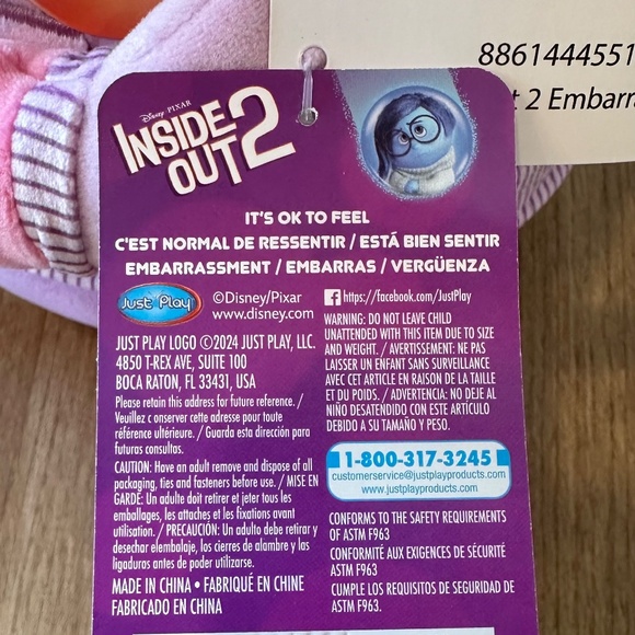 Disney Pixar Inside Out 2 Embarrassment Weighted Plush - Picture 14 of 14